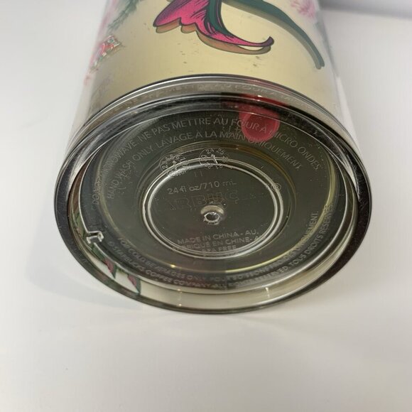 NEW Starbucks Christmas Reindeer Tumbler Gold Green 2024 Topper Straw 24 oz - Picture 8 of 9